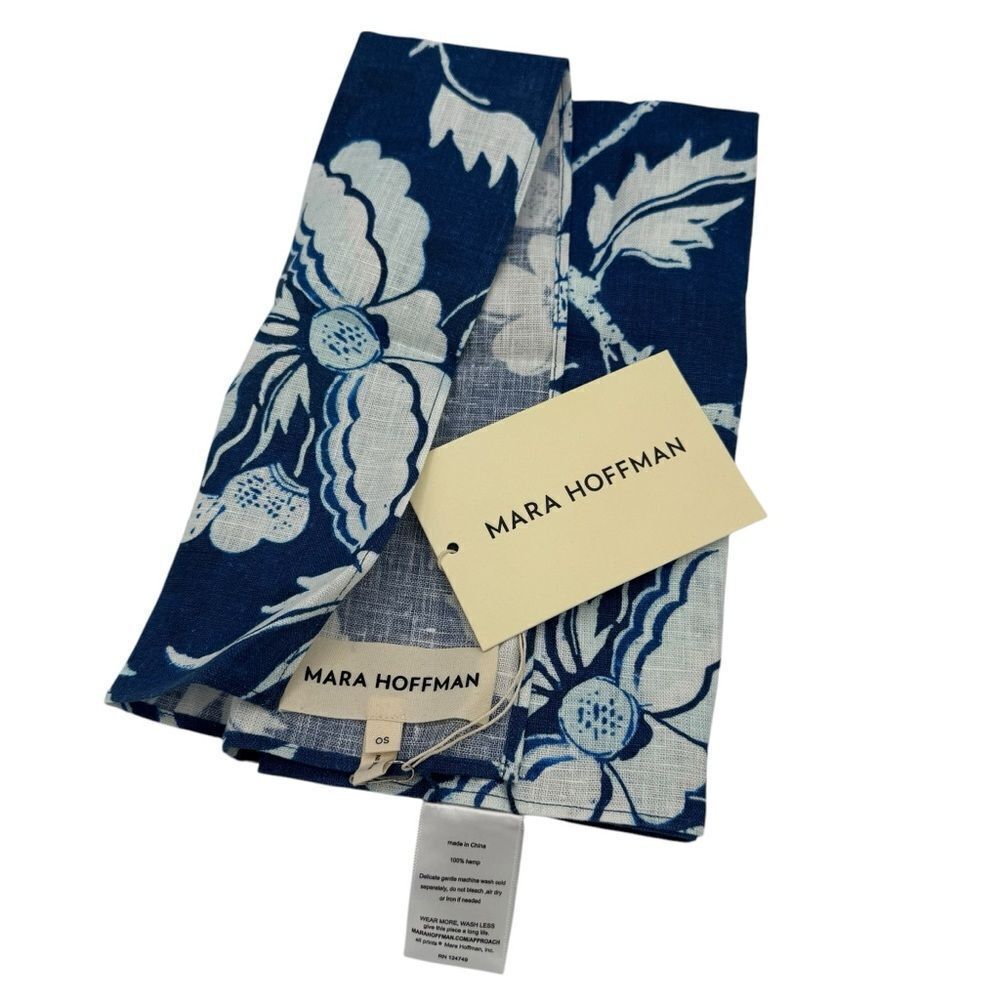 NEW Mara Hoffman Handkerchief Bandana in Blue and White Floral